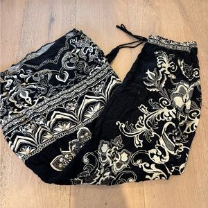 Black and White Floral Pants